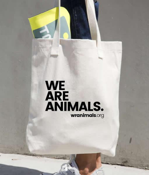 WE ARE ANIMALS TOTE CANVAS